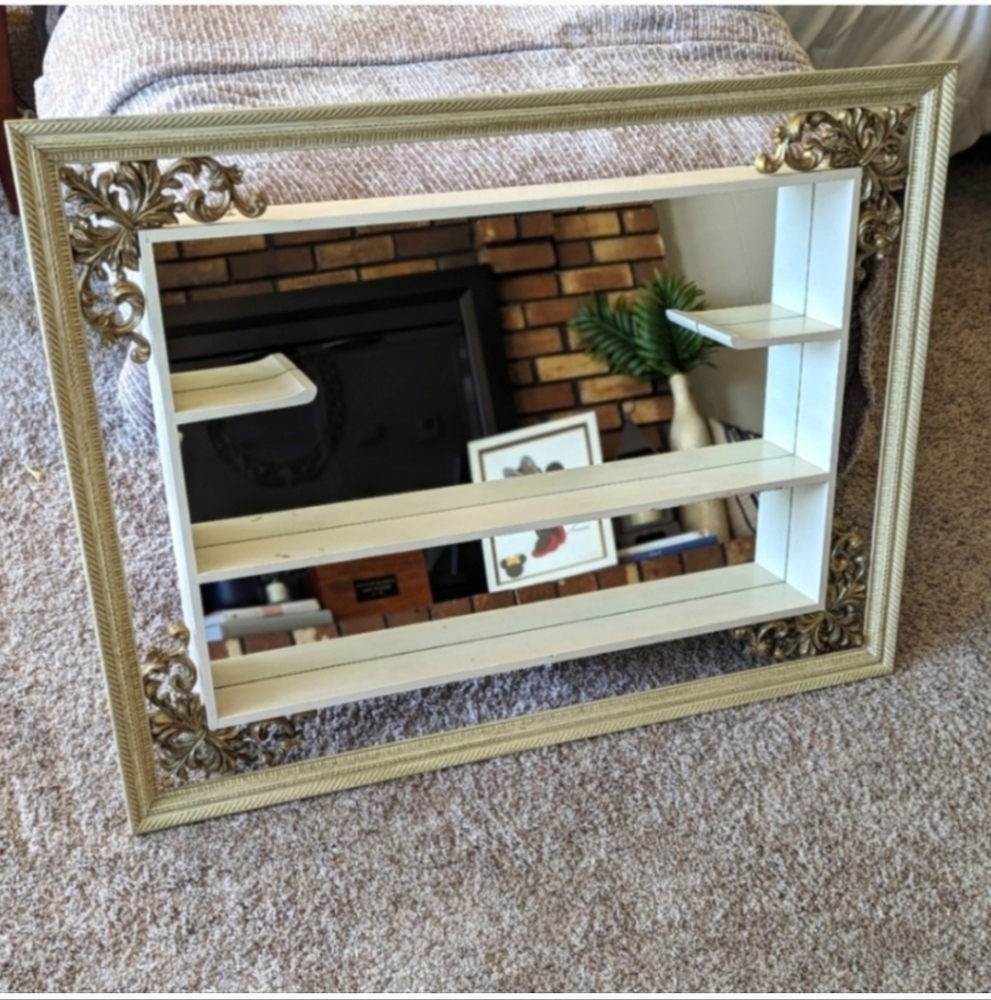 Vintage TURNER Shadowbox "Wall Accessory" Shelves Mirror MCM